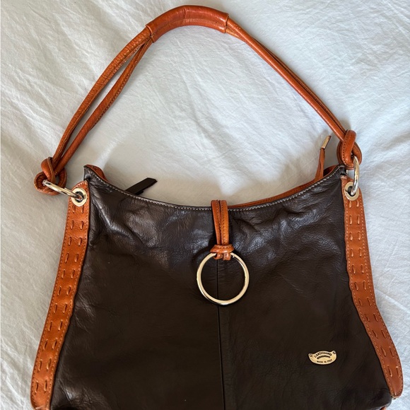 Elegant two-tone Leather Shoulder Bag - Picture 1 of 10